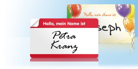 Selbstklebende Namensschilder